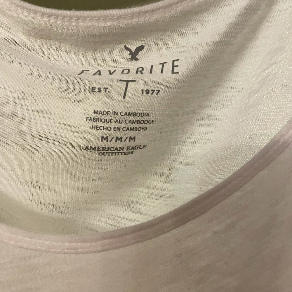 Long sleeve long white thin AE top